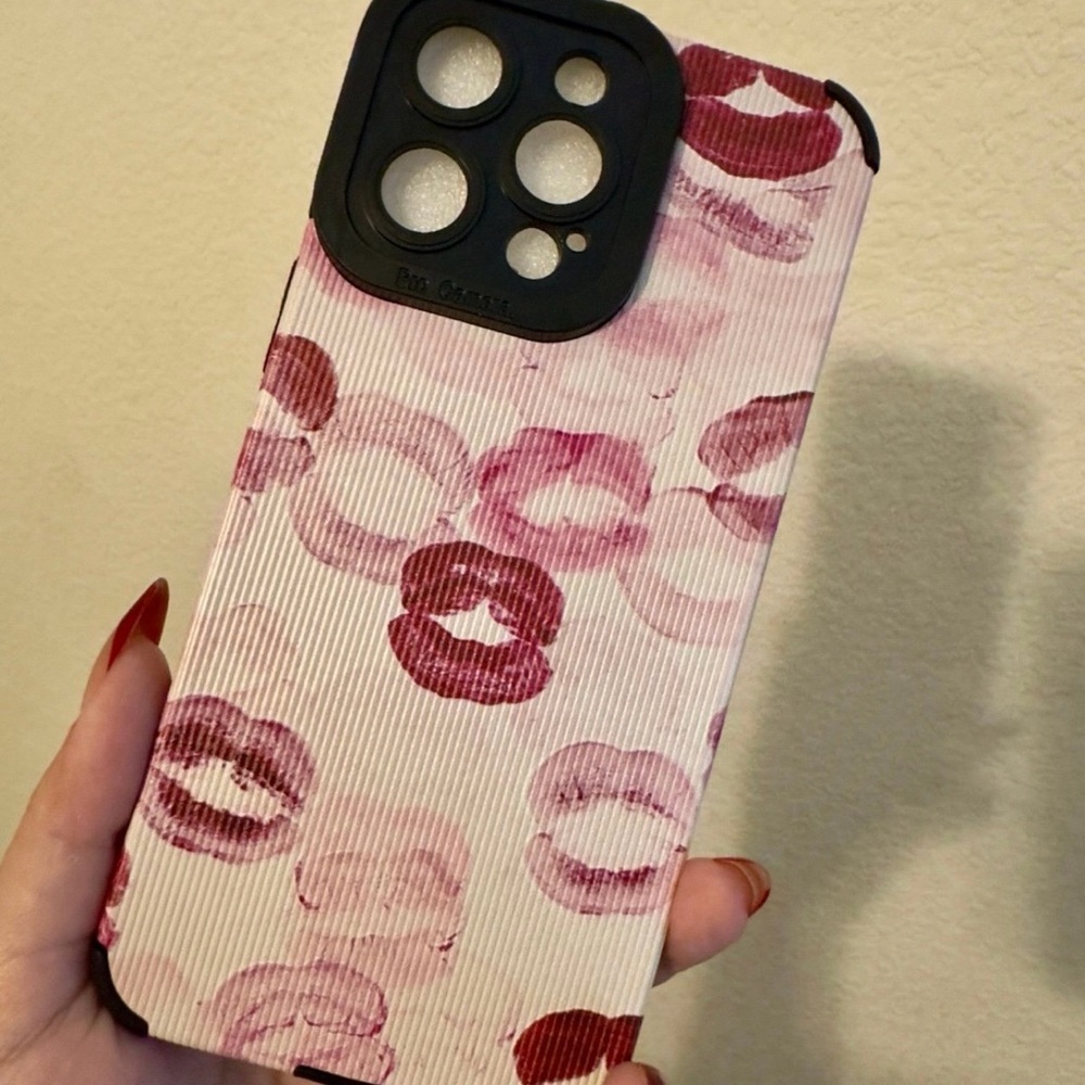 Stylish Pink Lip Print Phone Case